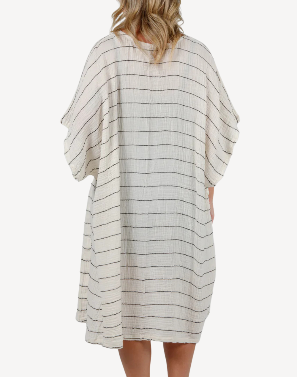 Rosa Short Cover Up#color_rosa-ecru-black-stripe