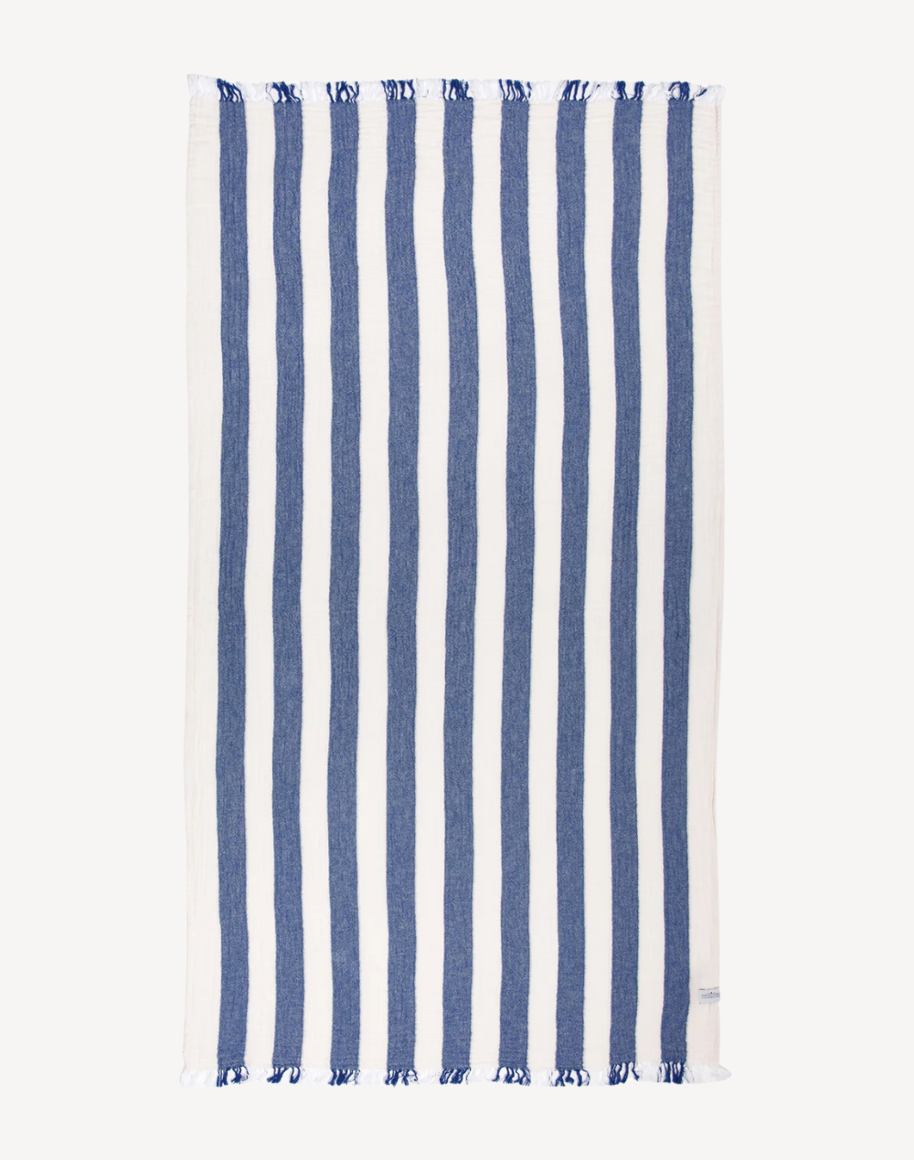 The Banks Stripe Gauze Muslin Turkish Towel#color_banks-denim