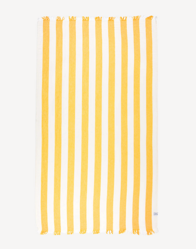 The Banks Stripe Gauze Muslin Turkish Towel#color_banks-saffron