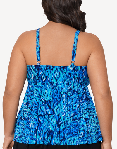 Bali Brocade Leona Plus Size Tankini Top#color_bali-blue-multi