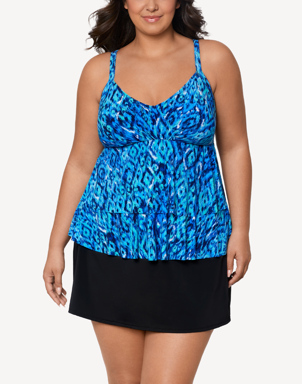 Bali Brocade Leona Plus Size Tankini Top#color_bali-blue-multi