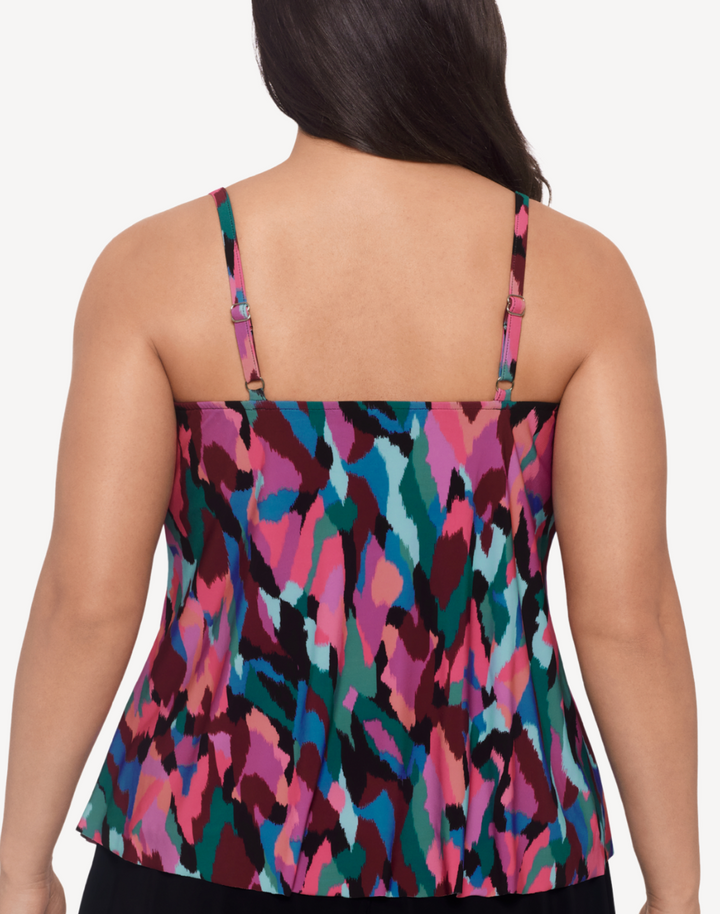 Collage Patch Ronnie Plus Size Tankini Top