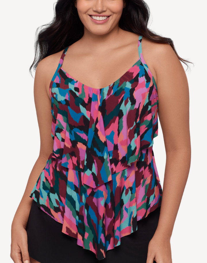 Collage Patch Ronnie Tankini Top