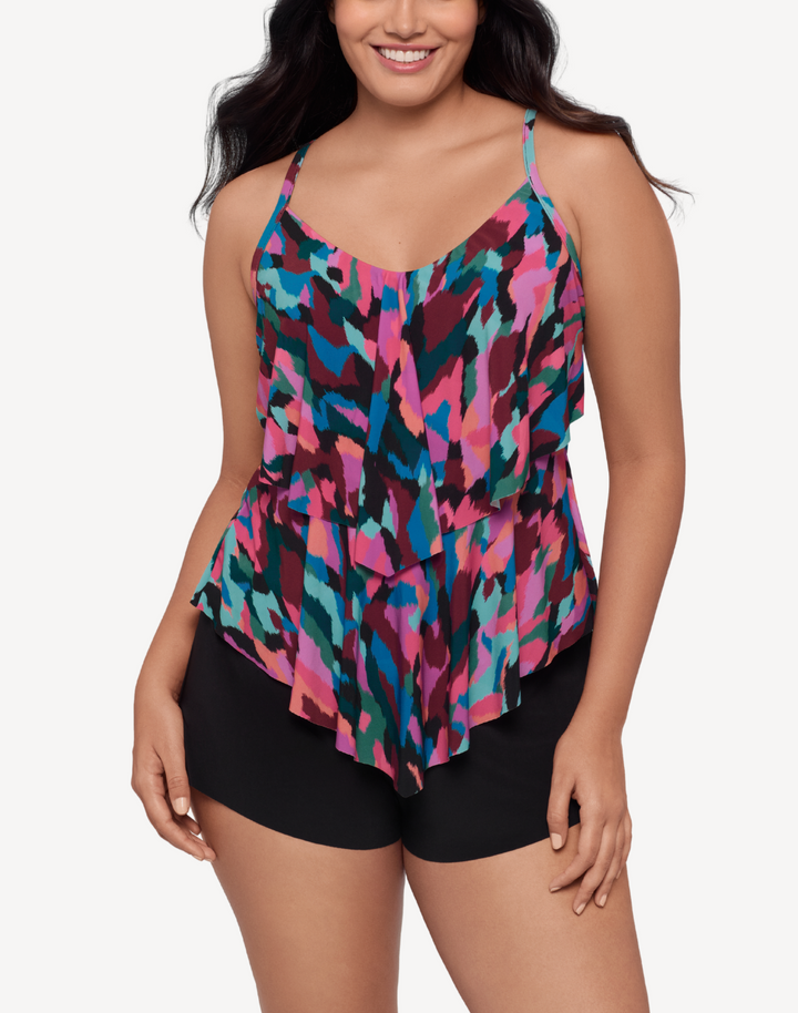 Collage Patch Ronnie Tankini Top