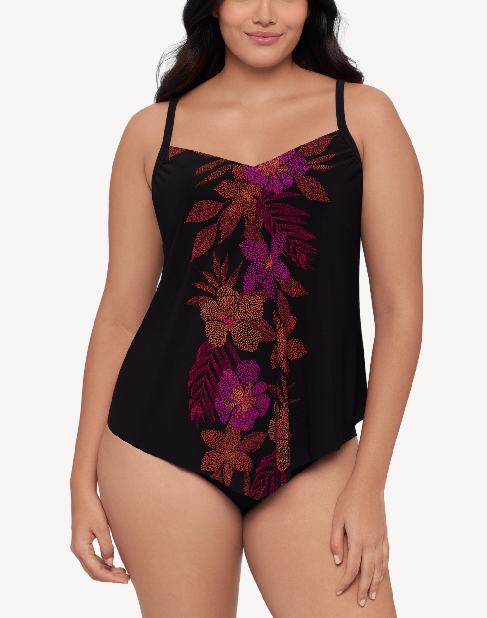 Dappled Jungle Hank Tankini Top#color_dappled-black-multi