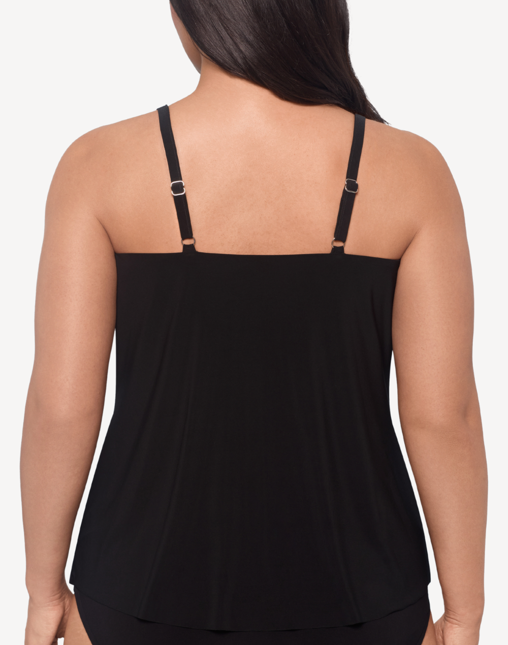 Garden Variety Hank Plus Size Tankini Top#color_garden-variety-black-multi