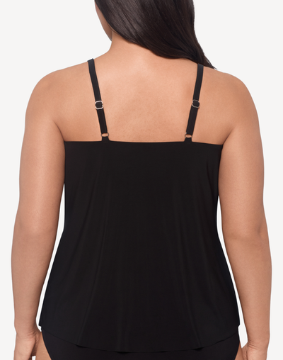 Garden Variety Hank Plus Size Tankini Top#color_garden-variety-black-multi