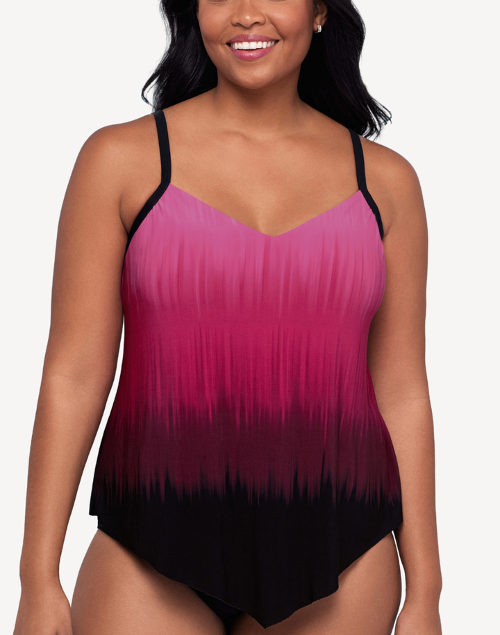 Rose Ombre Hank Tankini Top
