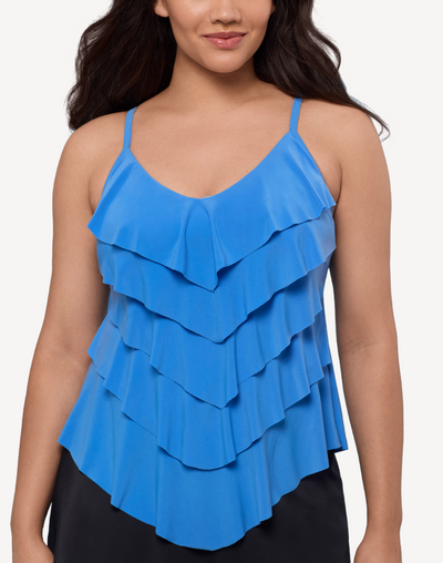 Solid Ruffle Rachel Tankini Top#color_rachel-blue-grotto