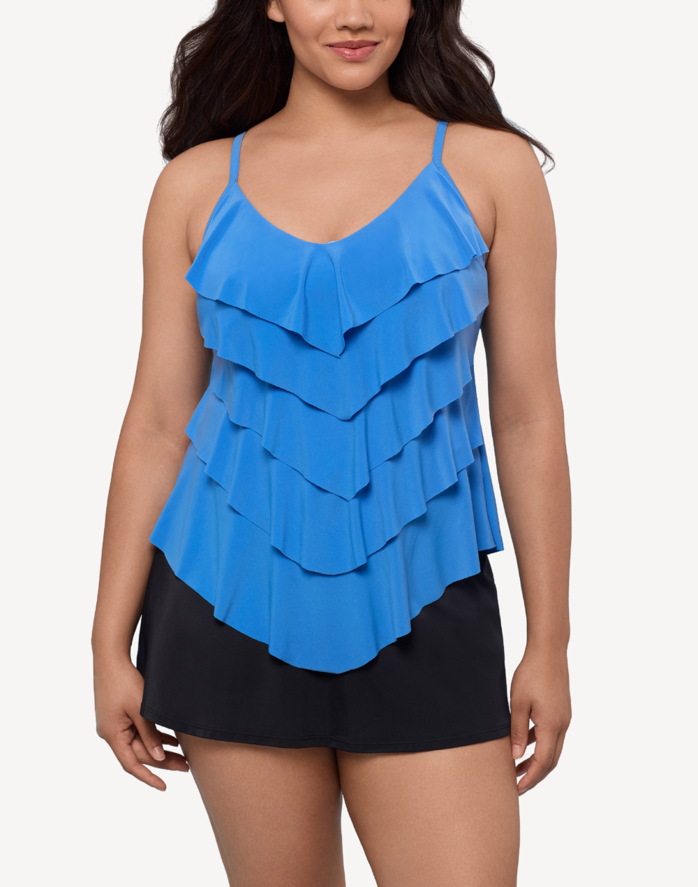 Solid Ruffle Rachel Tankini Top#color_rachel-blue-grotto