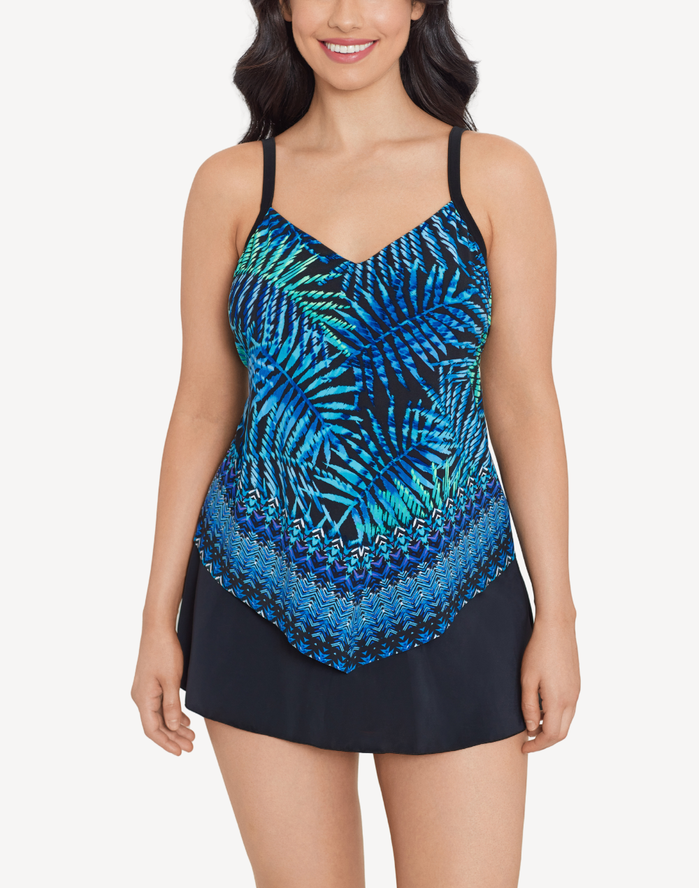 Tiki Hut Tropical Hank Tankini Top#color_tiki-hut-blue-multi