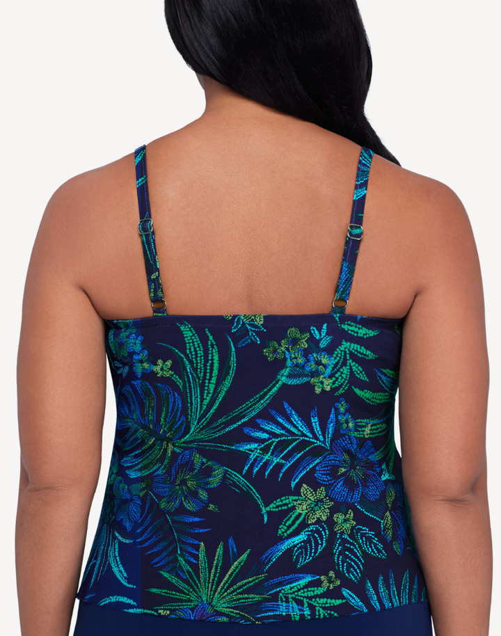 Tropical Tesselation Lena Tiered Tankini Top