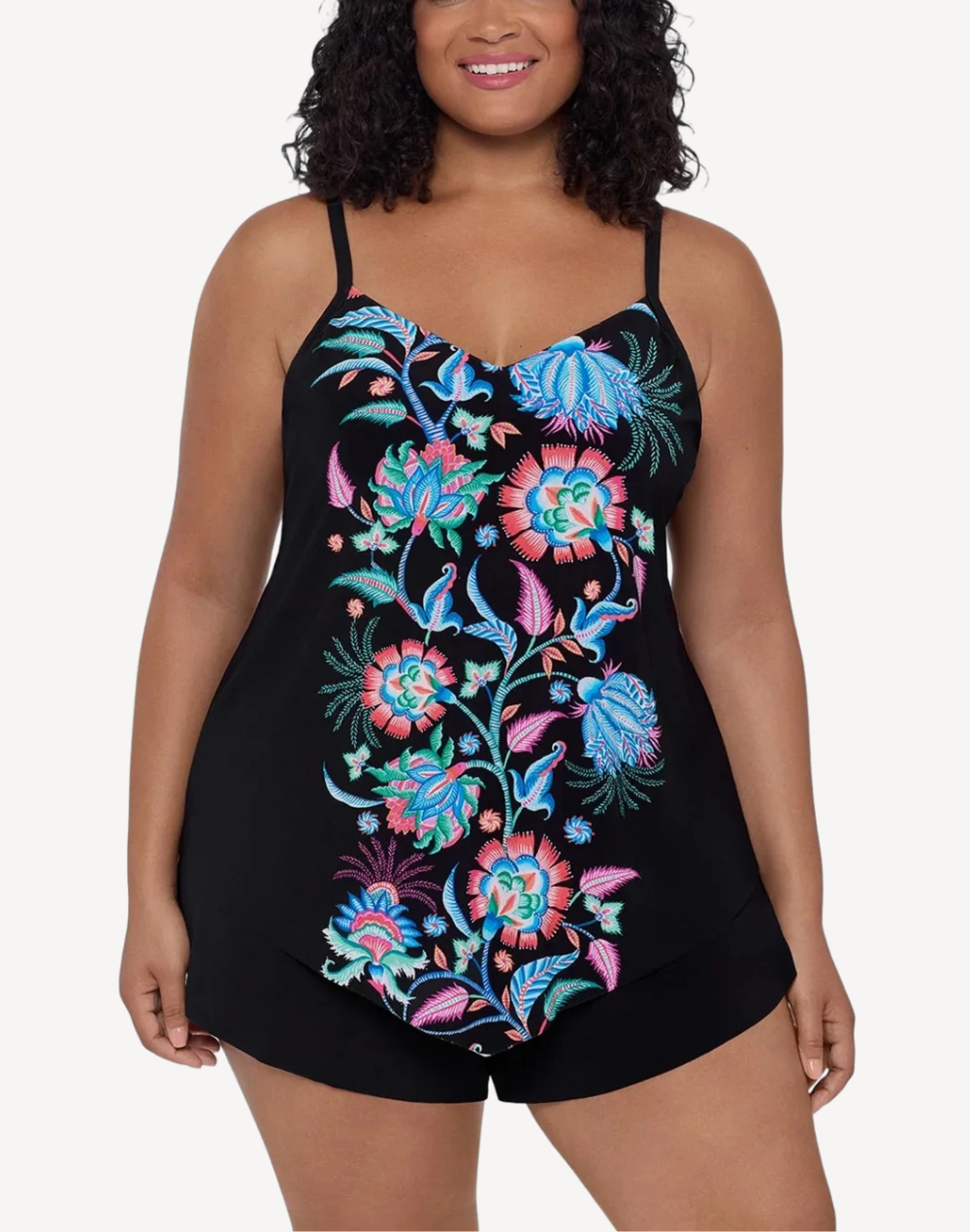 Whimsical Vines Hank Plus Size Tankini Top