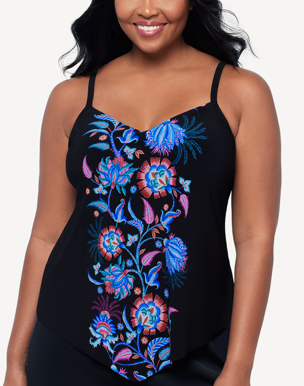 Whimsical Vines Hank Tankini Top#color_whimsical-black-multi