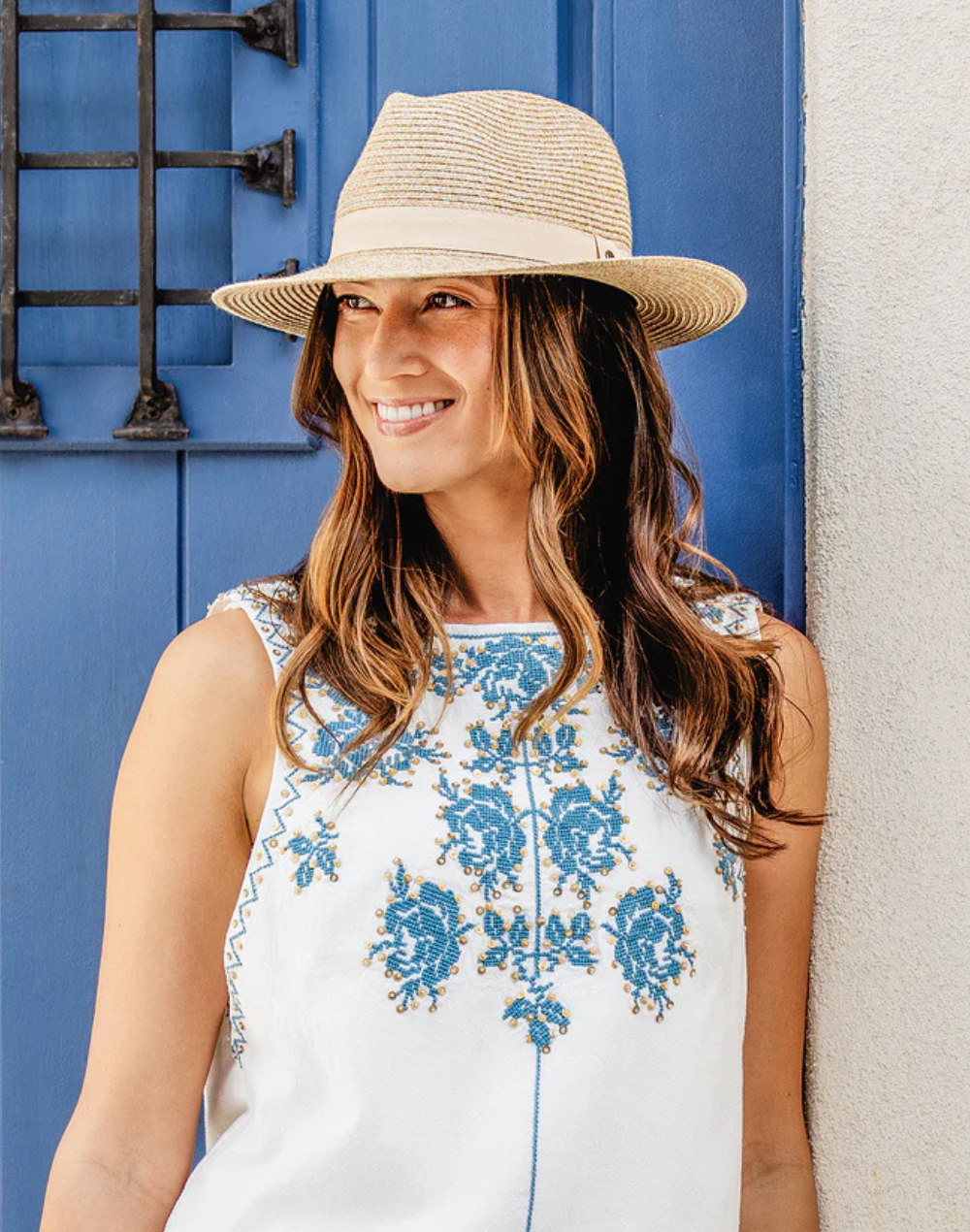 Women's Caroline UPF 50 Hat#color_caroline-beige