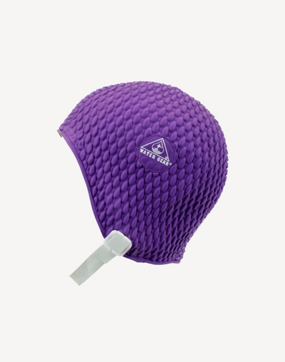 Bubble Swim Cap with Strap#color_purple