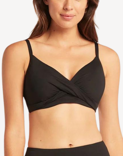 Essentials DD/E Cross Front Bikini Top#color_black