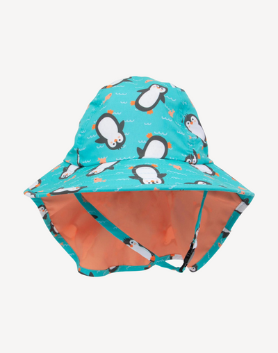 Infant Boys Penguin UPF 50 Sun Hat#color_penguin-blue