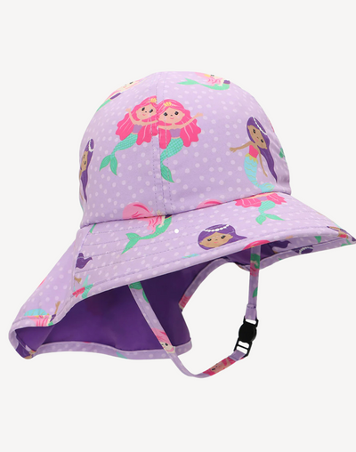 Toddler Mermaid UPF 50 Sun Hat#color_mermaid-purple