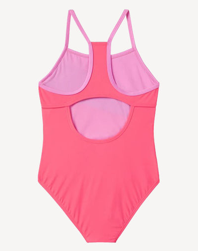 Girls Radiating Splice One Piece#color_coral