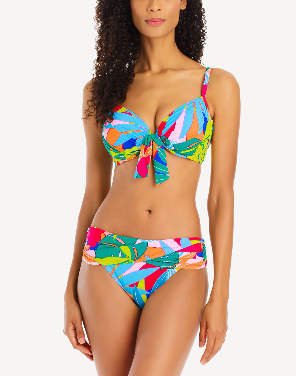 Life Of The Party Tie Front D Cup Bikini Top#color_life-of-the-party-multi