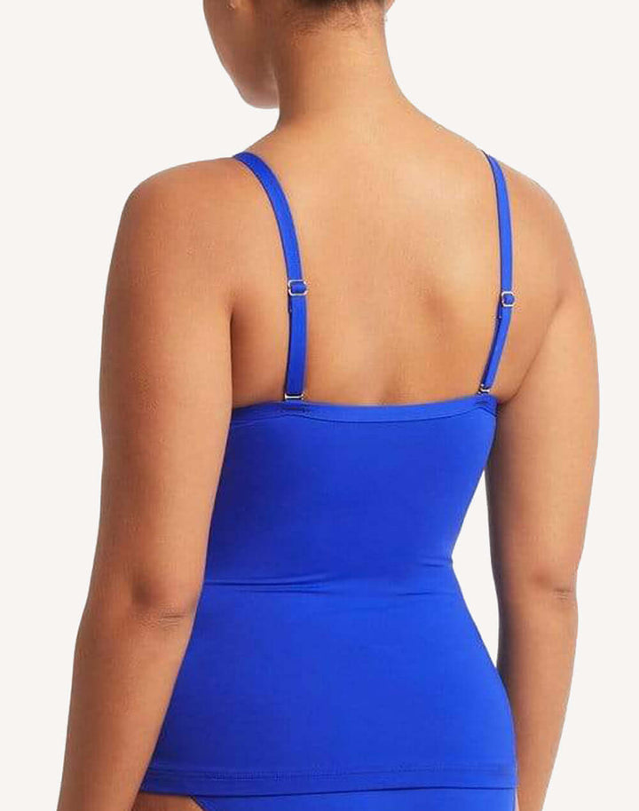 Essentials Cobalt Cross Front DD/E Tankini Top