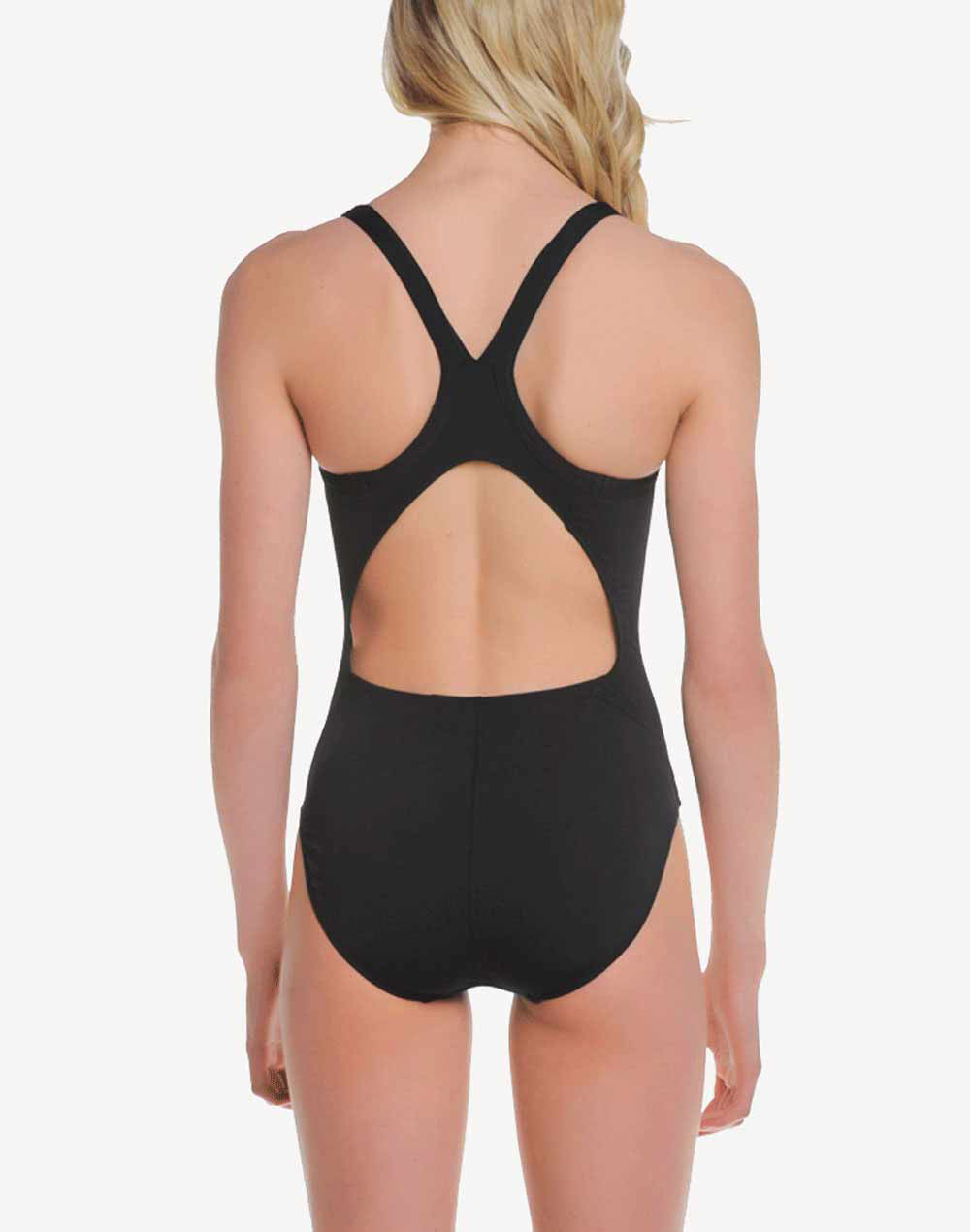 Finz Solid Polyester Cross Back One Piece#color_black