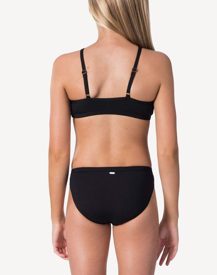 Girls Premium  Rib High Neck Bikini Set