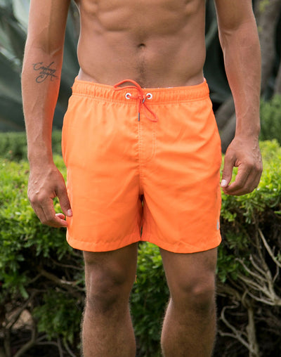 Island Haze Barbados Solid 16"  Swim Trunk#color_orange