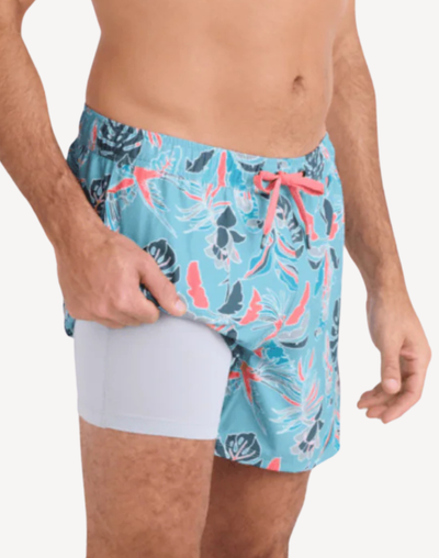 Island Tropics Oh Buoy 16" 2N1 Swim Trunk#color_island-tropics-blue-tide