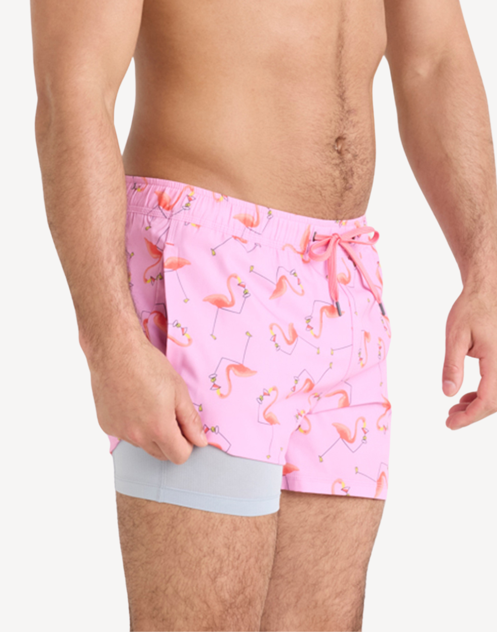 Oh Buoy 2N1 5" Swim Trunk#color_drinko-flamingo-taffy