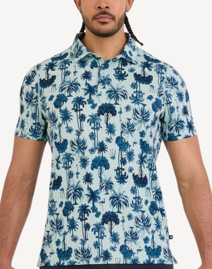 Palm Toile Droptemp All Day Cooling Polo