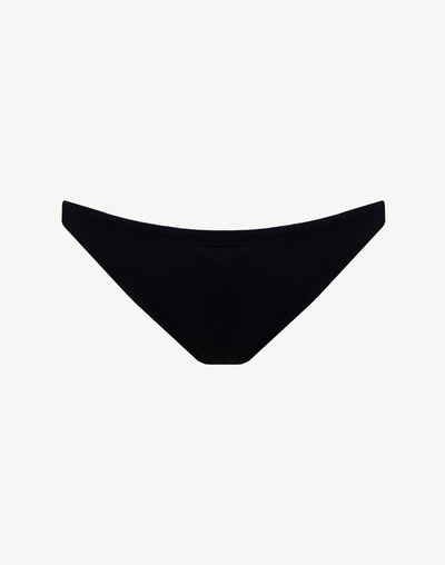 Solid Polyester Bikini Bottom#color_black