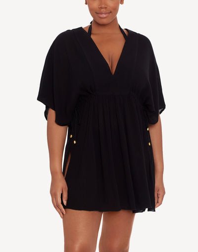 Crinkle Tunic Cover Up#color_black