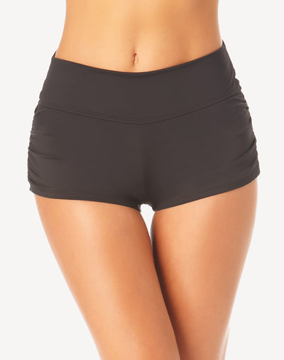 Live In Colour Soft Band Shirred Shortie Bottom#color_black