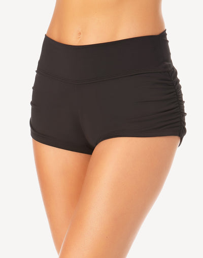 Live In Colour Soft Band Shirred Shortie Bottom#color_black