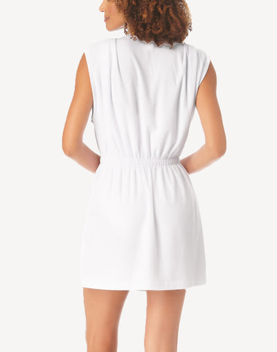 Think Outside The Sun Pleated Terry Robe#color_white