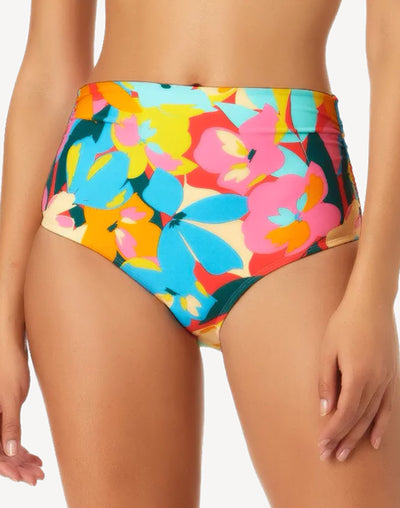Plumeria Convertible Shirred Bikini Bottom#color_plumeria-multi