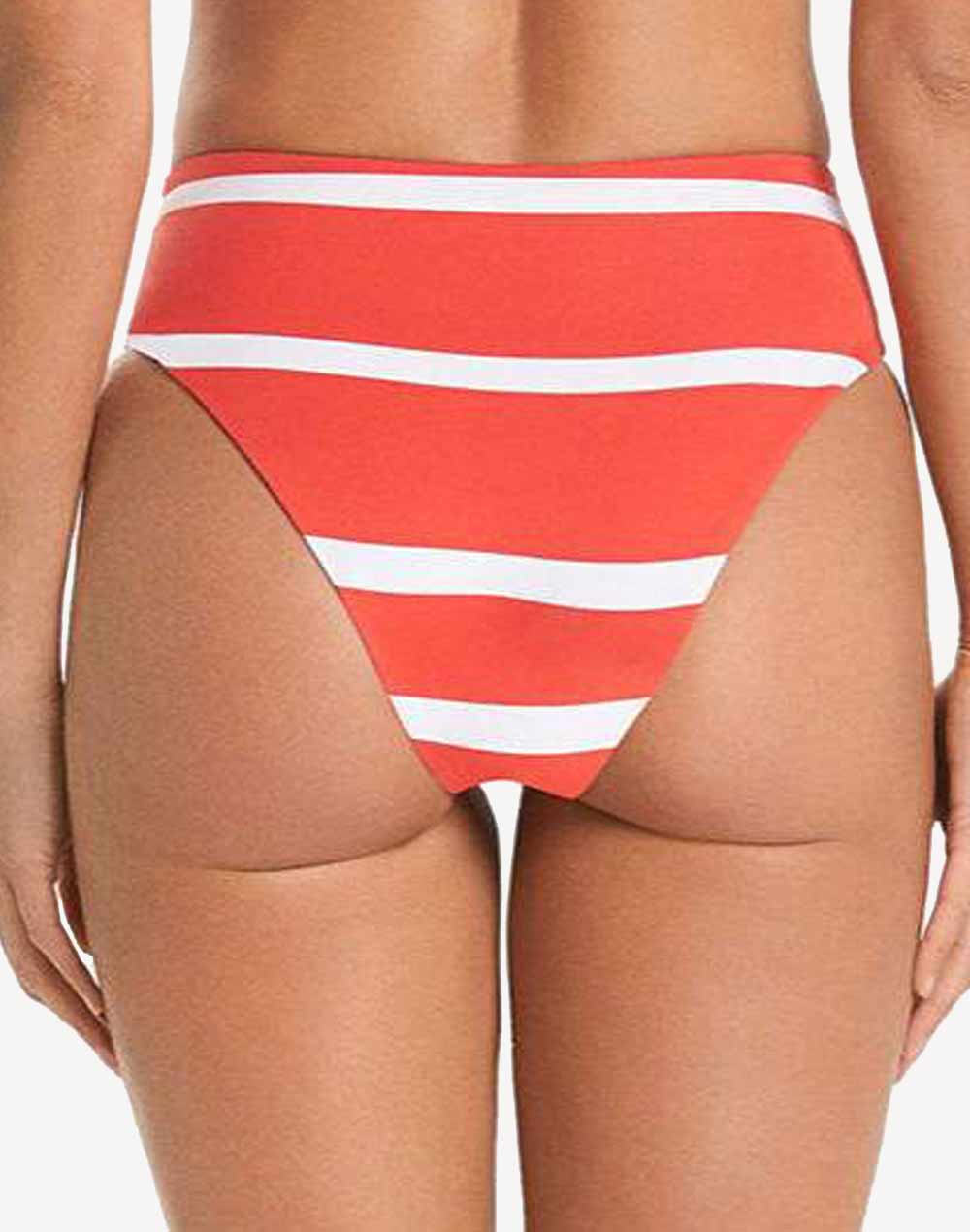 Sail Stripe Epica High Leg Bikini Bottom#color_sail-stripe-red