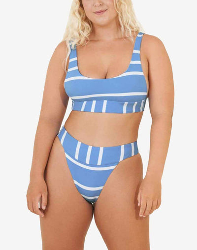 Sail Stripe Georgina High Waist Bikini Bottom#color_sail-stripe-blue
