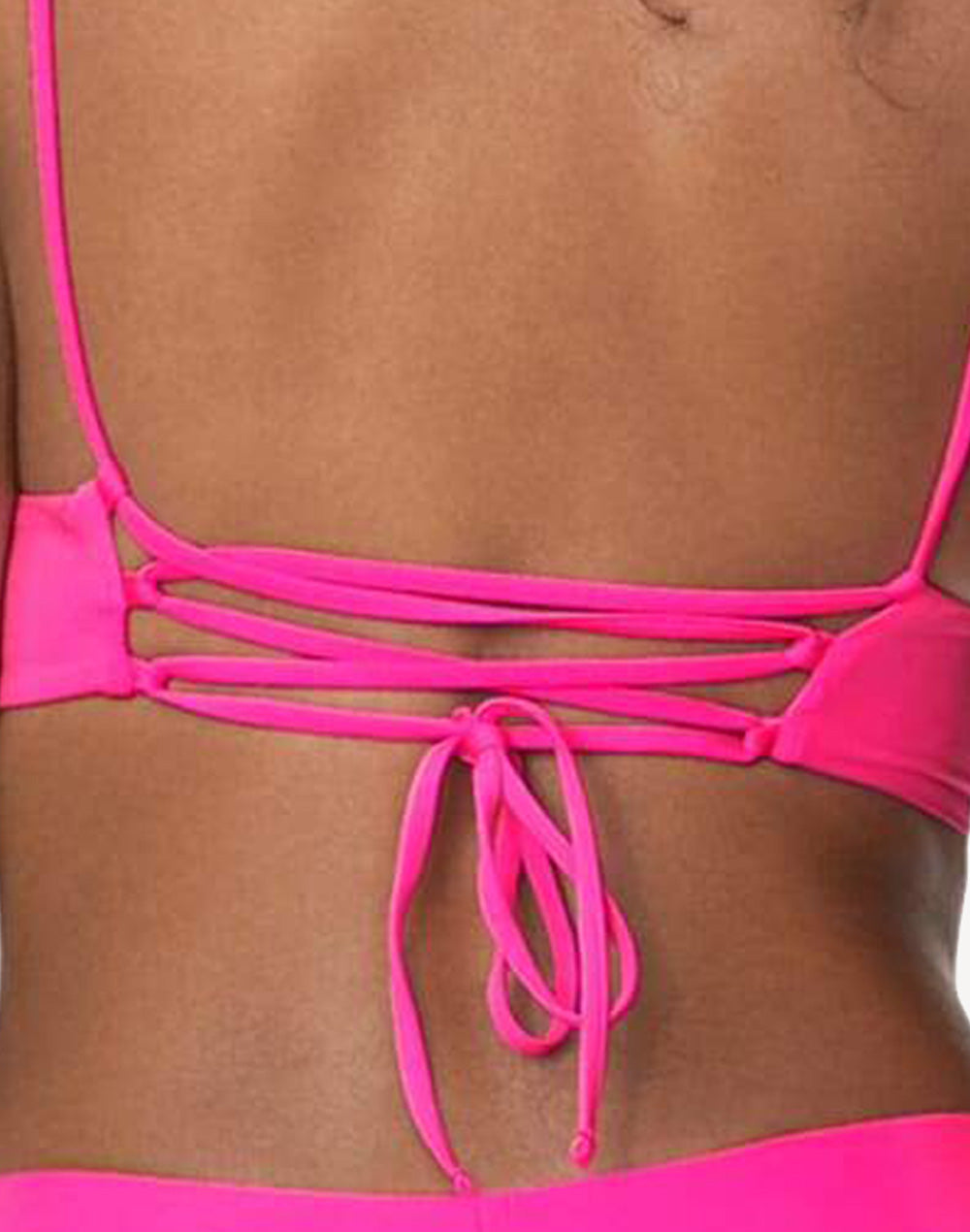 Fuchsia Agate Parade Long Line Triangle Bikini Top#color_pink