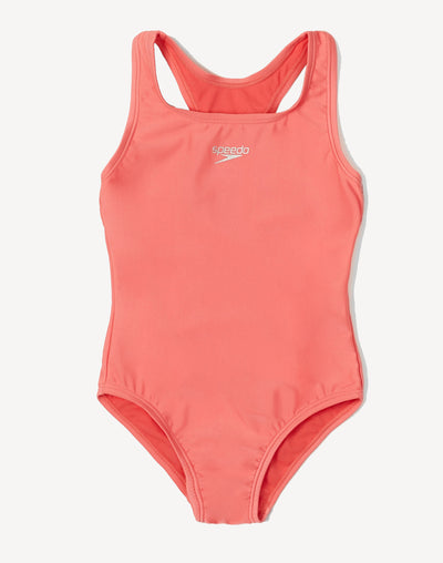 Girls Solid Racerback One Piece#color_coral