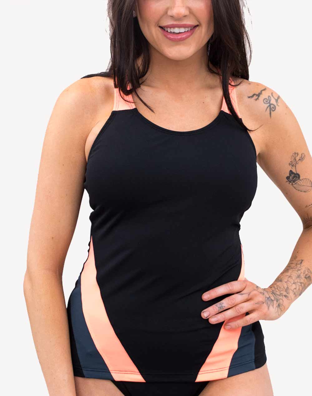 Colourblock Tankini Top