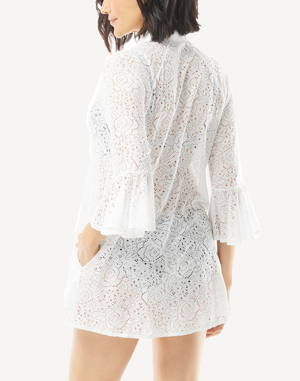 Crochet Soleil Vanessa Pocketed Cover Up#color_white
