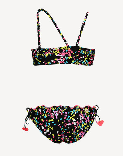 Hearts One Shoulder Bralette Bikini Set#color_black-hearts-multi