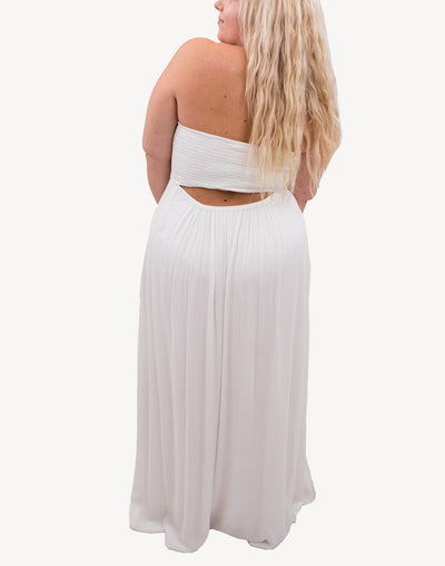 Miami Bandeau Maxi Dress#color_white