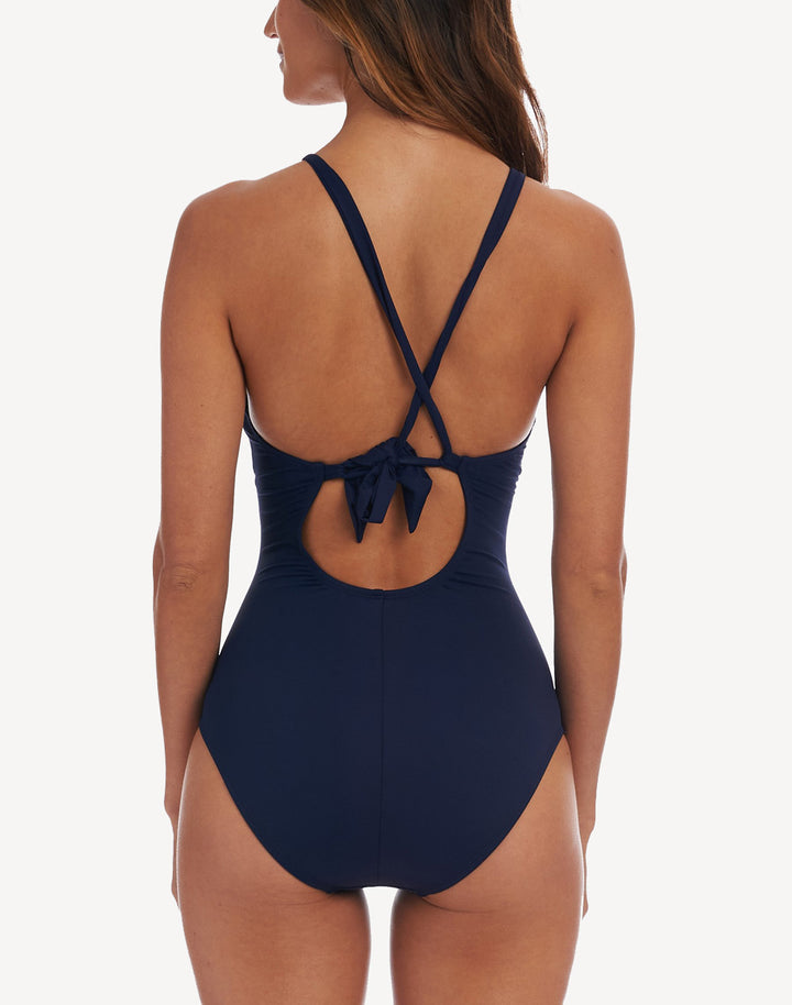 Island Goddess High Neck Keyhole One Piece