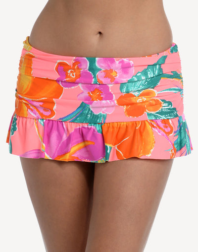 Isla Del Sol Ruffle Swim Skirt Bottom#color_isla-del-sol-coral