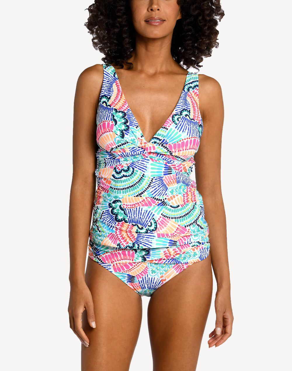 Waves Of Colour Twist Front Tankini Top#color_waves-of-colour-multi