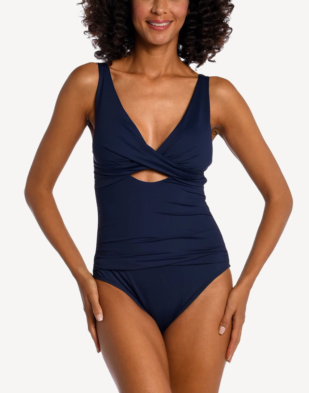 Island Goddess Cross Front Keyhole One Piece#color_navy